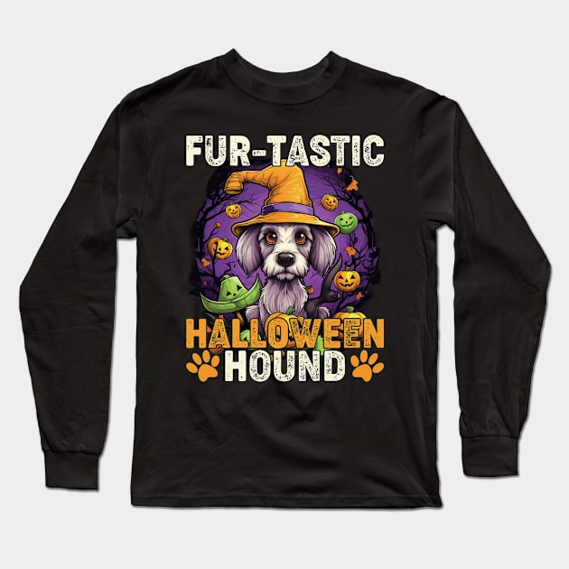 Fur-tastic Halloween Hound Dog Witch Costume Long Sleeve T-Shirt by Rosemat